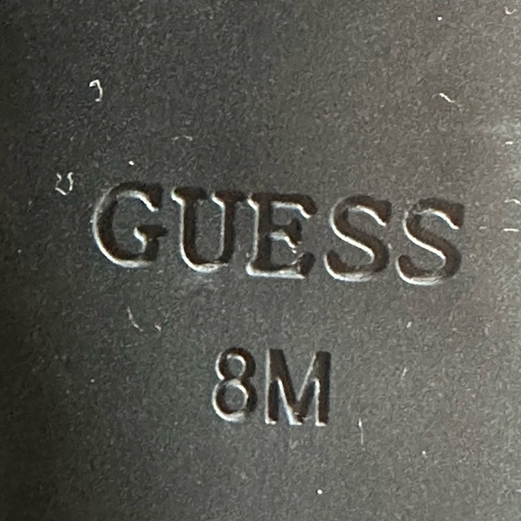 GUESS Dejah dark brown croc embossed platform ankle boots size 8M - Picture 7 of 7